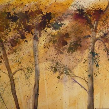 Painting titled "arbres" by Danièle S.Laurain, Original Artwork