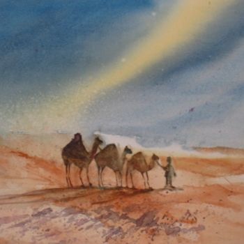Painting titled "désert" by Danièle S.Laurain, Original Artwork