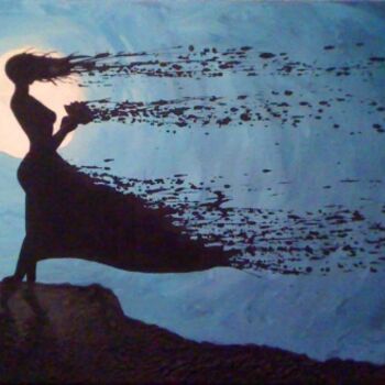 Картина под названием "La sposa e la luna" - Daniele Mariani, Подлинное произведение искусства
