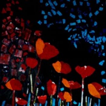 Painting titled "les coquelicots" by Daniele Martin, Original Artwork