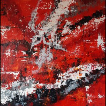 Painting titled "L'OISEAU" by Danièle Mercier-Lutz (Dml), Original Artwork, Acrylic Mounted on Wood Stretcher frame