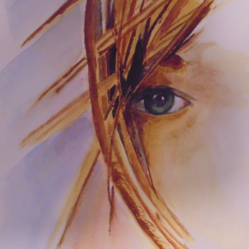 Pintura titulada "Regard" por Daniel Halin, Obra de arte original, Acuarela