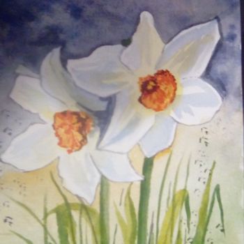 Peinture intitulée "Narcisse" par Daniel Halin, Œuvre d'art originale, Gouache