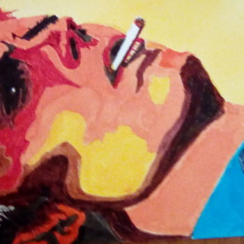 Peinture intitulée "Bowie, le retour ..." par Daniel Halin, Œuvre d'art originale, Gouache