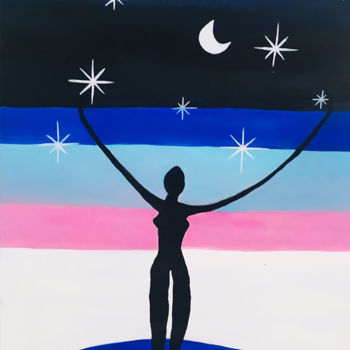 Pintura intitulada "Décrocher les étoil…" por Daniella Coelho, Obras de arte originais, Acrílico
