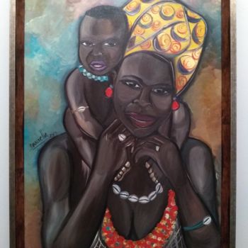 Peinture intitulée "Negrito" par Daniella Santos, Œuvre d'art originale, Huile