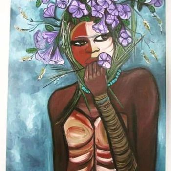 Ζωγραφική με τίτλο "Flora" από Daniella Santos, Αυθεντικά έργα τέχνης, Λάδι