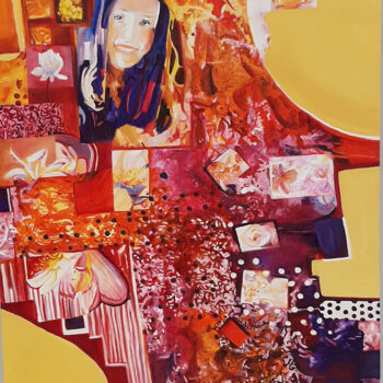 Peinture intitulée "envie florale" par Danielle De  Block, Œuvre d'art originale, Huile