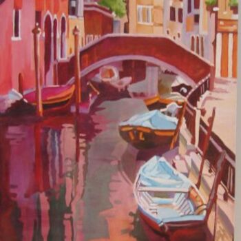 Peinture intitulée "Ce soir à Venise" par Danielle De  Block, Œuvre d'art originale