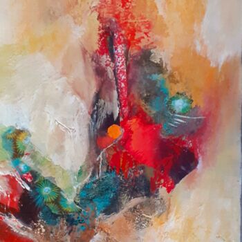 Ζωγραφική με τίτλο "Carnaval" από Danielle Dunevon, Αυθεντικά έργα τέχνης, Χρωστικές ουσίες Τοποθετήθηκε στο Ξύλινο φορείο σ…