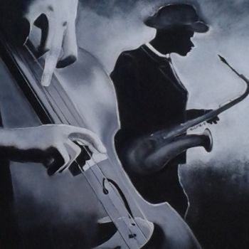 Peinture intitulée "Ambiance jazz" par Danielle Pageot, Œuvre d'art originale, Huile