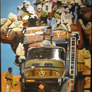 Peinture intitulée "Camion mercedes en…" par Danielle Tremblay, Œuvre d'art originale, Huile