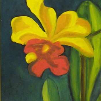 Peinture intitulée "tulipe coq" par Danielle Tremblay, Œuvre d'art originale, Huile