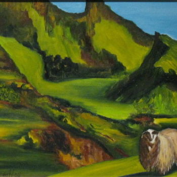 Painting titled "le mouton" by Danielle Tremblay, Original Artwork, Oil