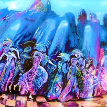 Peinture intitulée "vasa-esprits-dansan…" par Danielle Vasa, Œuvre d'art originale