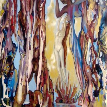 Schilderij getiteld "vasa-208-stalagmite…" door Danielle Vasa, Origineel Kunstwerk, Olie
