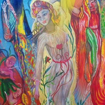 Pintura titulada "le lys dans la vall…" por Danielle Vasa, Obra de arte original, Oleo Montado en Bastidor de camilla de mad…