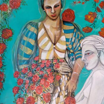 Pittura intitolato "Et rose; elle a vêc…" da Danielle Vasa, Opera d'arte originale, Olio Montato su Telaio per barella in le…