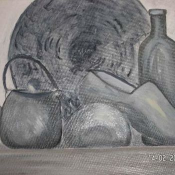 Картина под названием "en noir et blanc" - Danielle Crevin, Подлинное произведение искусства