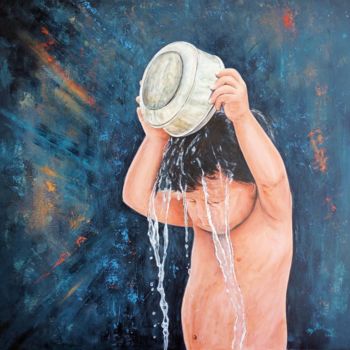 Painting titled "L'eau vive" by Danielle Bellefroid, Original Artwork, Acrylic