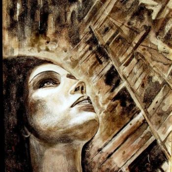 Ζωγραφική με τίτλο "Escalier C bloc 21" από Danielle Bellefroid, Αυθεντικά έργα τέχνης, Ακρυλικό