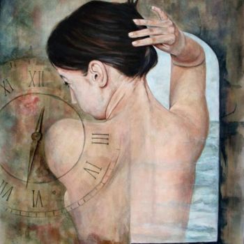 Malerei mit dem Titel "Passe le temps" von Danielle Bellefroid, Original-Kunstwerk, Acryl