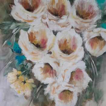 Painting titled "Floral" by Dani Bueno, Original Artwork, Acrylic
