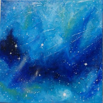 Peinture intitulée "Nébuleuse bleue" par Danielle Ciantar, Œuvre d'art originale, Huile