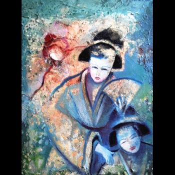 Painting titled "les trois geishas" by Danielefort, Original Artwork