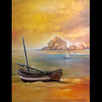Painting titled "la barque échouée" by Danielefort, Original Artwork