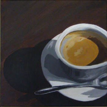 Painting titled "Breakfast Set - Cof…" by Danielle Siauw, Original Artwork, Acrylic Mounted on Wood Stretcher frame