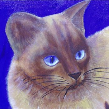 Painting titled "Blue Eyes" by Danielle Siauw, Original Artwork, Oil