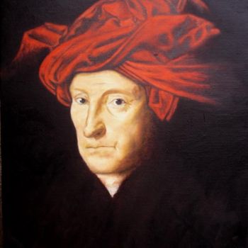 Pittura intitolato "Copie de l Homme au…" da Daniel Lutaud, Opera d'arte originale, Olio