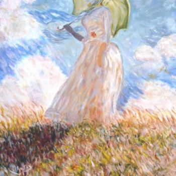 Pintura intitulada "Copie de la Femme à…" por Daniel Lutaud, Obras de arte originais, Óleo