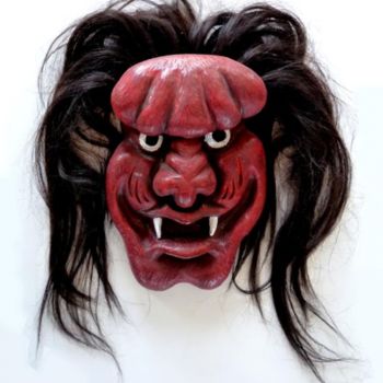 Scultura intitolato "Masque  Terre cuite…" da Daniel Lutaud, Opera d'arte originale, Terracotta