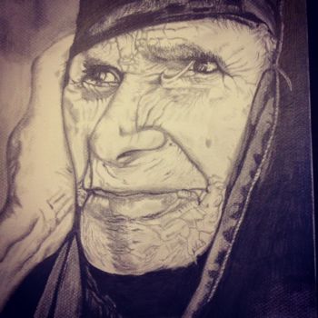 Drawing titled ""hajja"" by Danygil, Original Artwork, Pencil