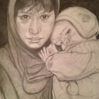 Dibujo titulada ""MERE & ENFANT AFGH…" por Danygil, Obra de arte original, Lápiz