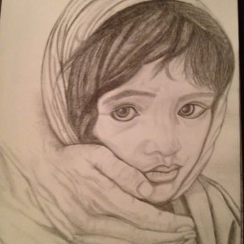 Dessin intitulée ""LA PETITE AFGHANE"…" par Danygil, Œuvre d'art originale, Crayon