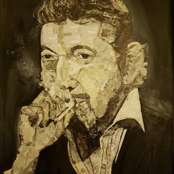 Collages titled ""Serge GAINSBOURG"…" by Danygil, Original Artwork, Oil