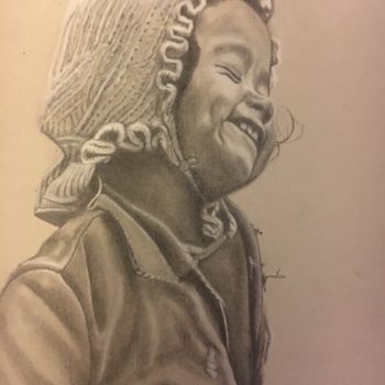 Drawing titled ""COUCOU"" by Danygil, Original Artwork, Silverpoint