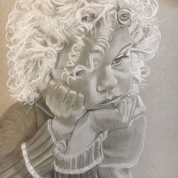 Drawing titled ""PENSER 2"" by Danygil, Original Artwork, Silverpoint