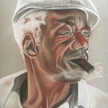 Rysunek zatytułowany „"LE FUMEUR DE HAVAN…” autorstwa Danygil, Oryginalna praca, Pastel