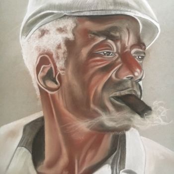 Tekening getiteld ""LE FUMEUR DE HAVAN…" door Danygil, Origineel Kunstwerk, Pastel