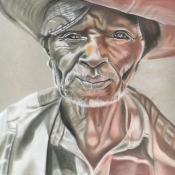 Drawing titled ""LE MINEUR AFRICAIN"" by Danygil, Original Artwork, Pencil
