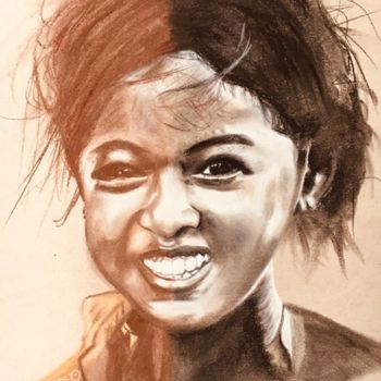 Dessin intitulée ""NEELA, la petite M…" par Danygil, Œuvre d'art originale, Pastel