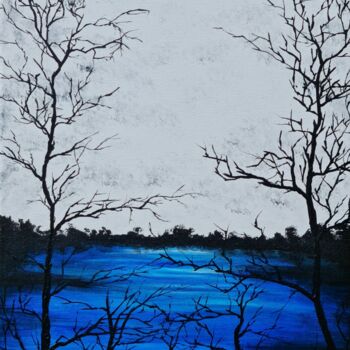 Pintura titulada "Blue lake 3" por Daniel Urbaník, Obra de arte original, Acrílico