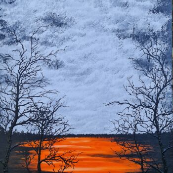 Pittura intitolato "Sun in the lake 7" da Daniel Urbaník, Opera d'arte originale, Acrilico