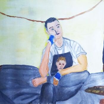 Картина под названием "Автопортрет" - Даниил Пономорев, Подлинное произведение искусства, Акрил