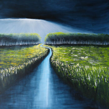 Painting titled "The light always co…" by Danijela Dan, Original Artwork, Acrylic Mounted on Wood Stretcher frame