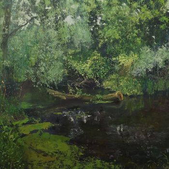 Pintura intitulada "Olhovka river" por Danil Shurykin, Obras de arte originais, Óleo